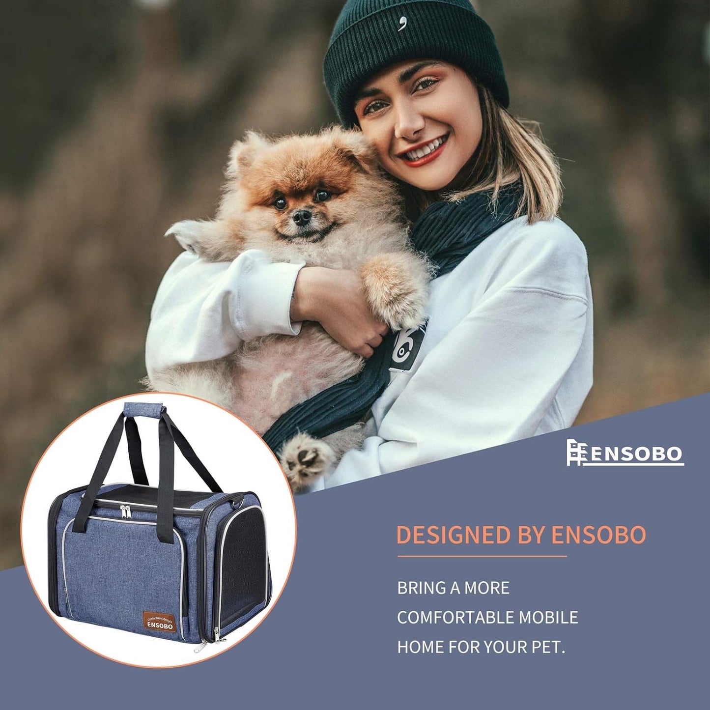Denim Cat Carrier Bag – Airline Approved Pet Travel Carrier with Shoulder Strap - Pawdorable.store