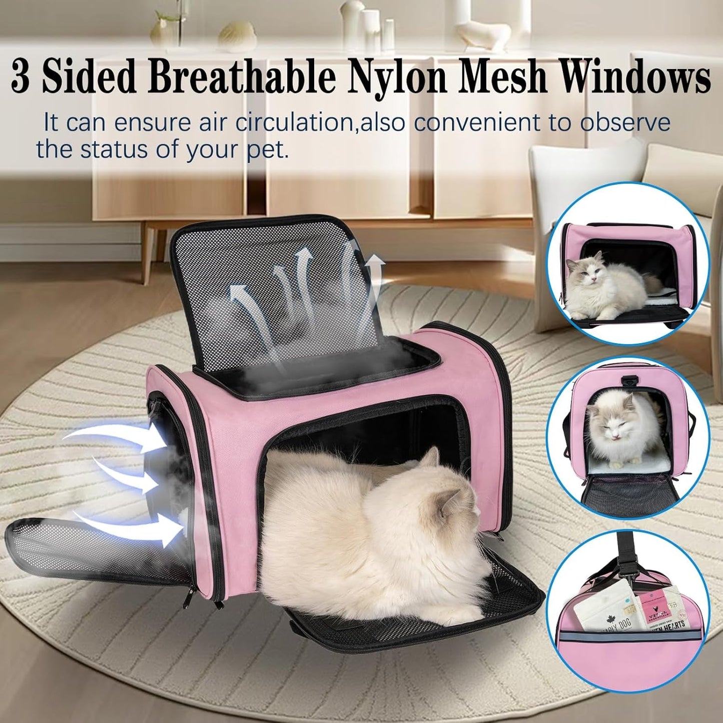 Soft - Sided Pet Travel Carrier for Cats & Dogs up to 25lbs – Foldable & Portable - Pawdorable.store