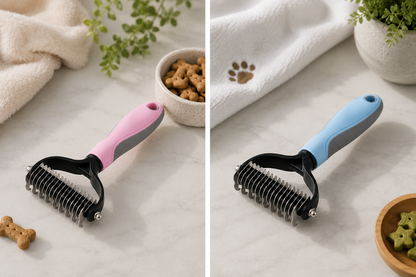 Professional De-Shedding Brush & Comb for Dogs & Cats – Grooming Shedding Tool