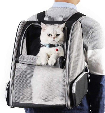 Bubble Backpack Pet Carrier – Breathable PVC Mesh for Cats & Dogs up to 15lbs (Grey) - Pawdorable.store