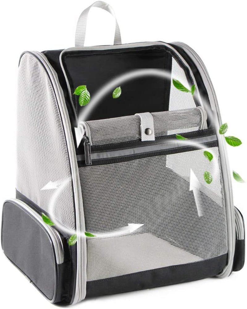 Bubble Backpack Pet Carrier – Breathable PVC Mesh for Cats & Dogs up to 15lbs (Grey) - Pawdorable.store
