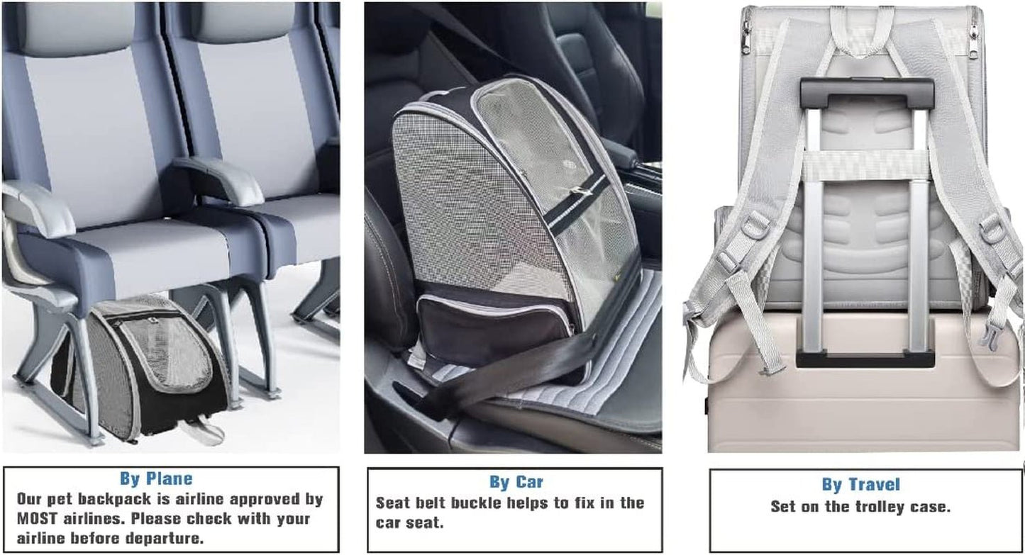 Bubble Backpack Pet Carrier – Breathable PVC Mesh for Cats & Dogs up to 15lbs (Grey) - Pawdorable.store