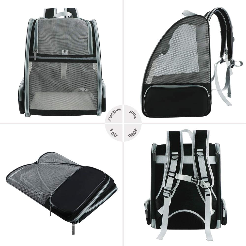 Bubble Backpack Pet Carrier – Breathable PVC Mesh for Cats & Dogs up to 15lbs (Grey) - Pawdorable.store