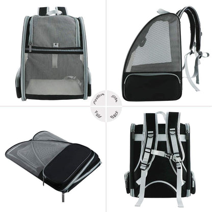 Bubble Backpack Pet Carrier – Breathable PVC Mesh for Cats & Dogs up to 15lbs (Grey) - Pawdorable.store
