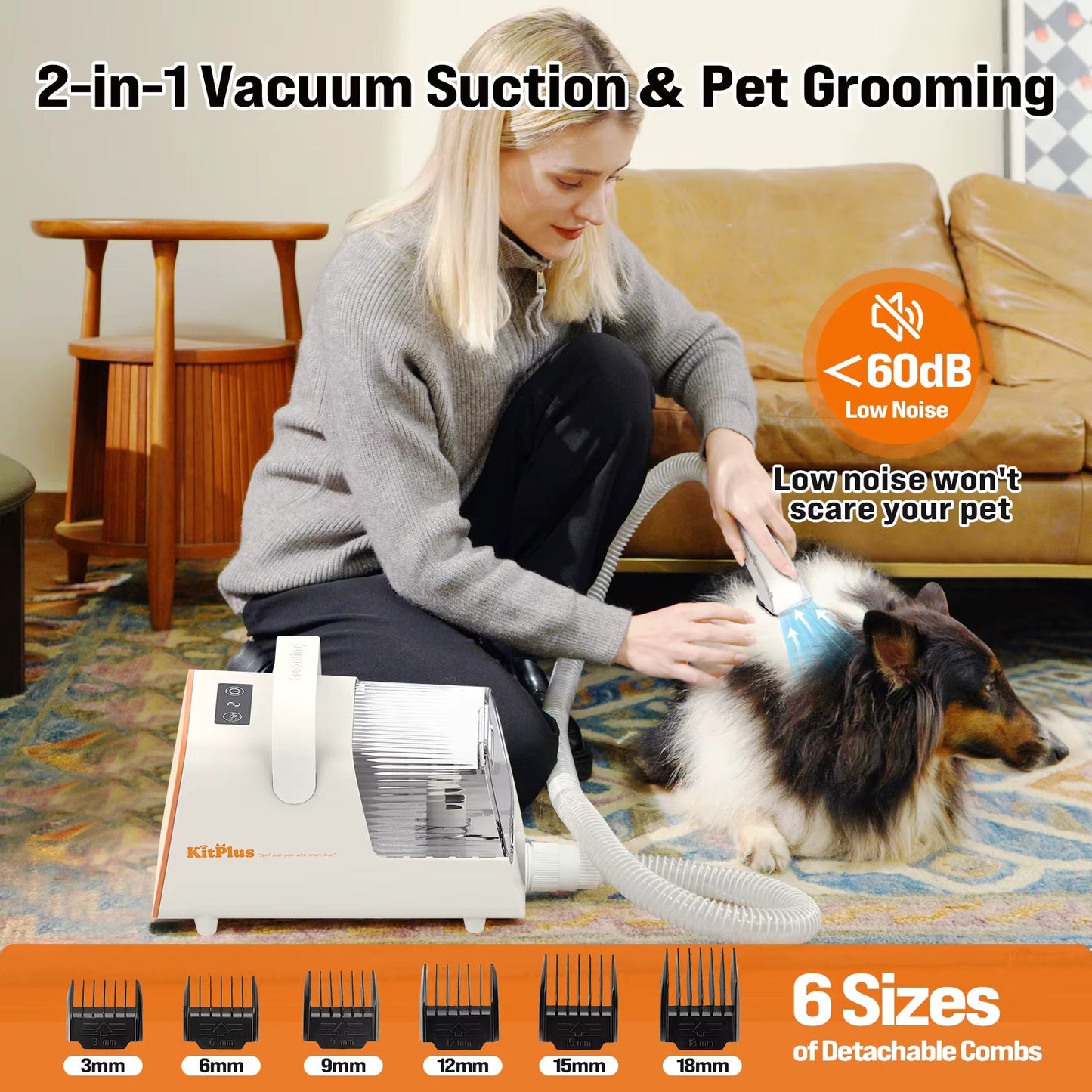 Pet Grooming Bundle: Rechargeable Trimmer, 12000Pa Suction Vacuum, 11 Tools Included - Pawdorable.store