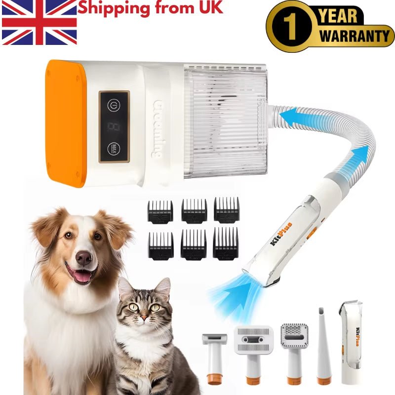 Pet Grooming Bundle: Rechargeable Trimmer, 12000Pa Suction Vacuum, 11 Tools Included - Pawdorable.store