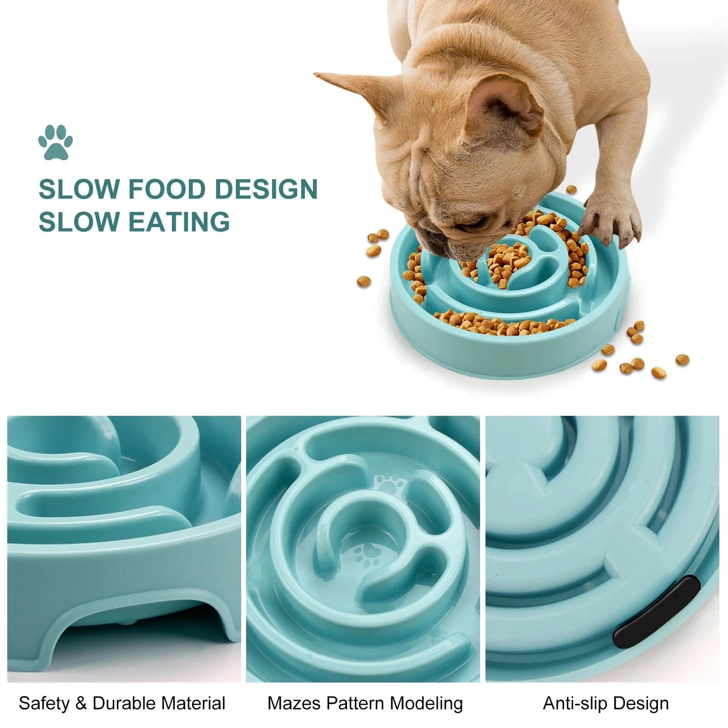 Dog Slow Feeder Bowl – Non - Slip Anti - Gulping Maze Bowl for All Dog Sizes - Pawdorable.store