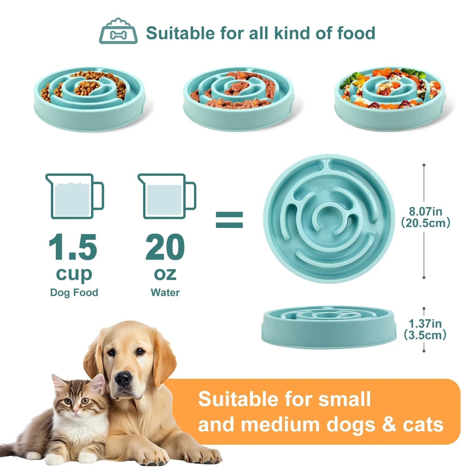 Dog Slow Feeder Bowl – Non - Slip Anti - Gulping Maze Bowl for All Dog Sizes - Pawdorable.store