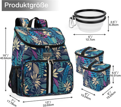 Dog Travel Bag with 2 Collapsible Bowls & Food Baskets – Airline Approved - Pawdorable.store
