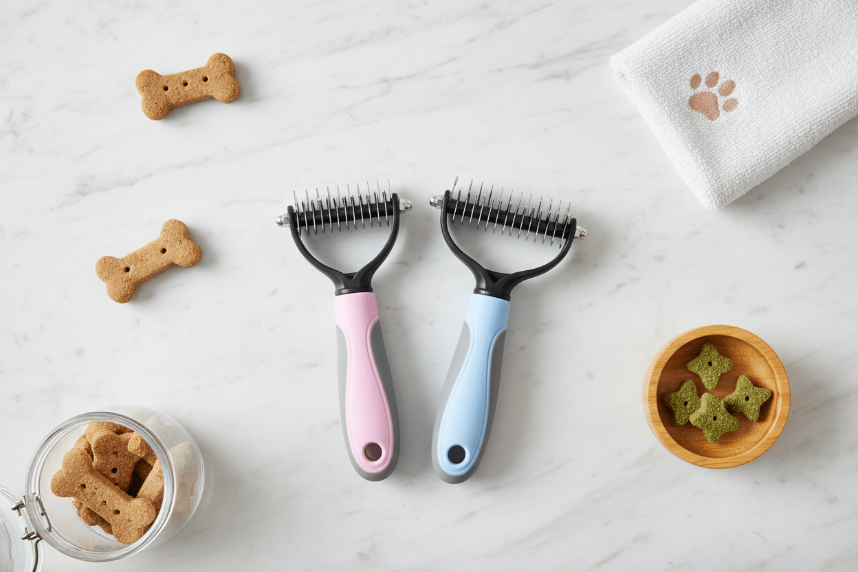 Professional De - Shedding Brush & Comb for Dogs & Cats – Grooming Shedding Tool - Pawdorable.store