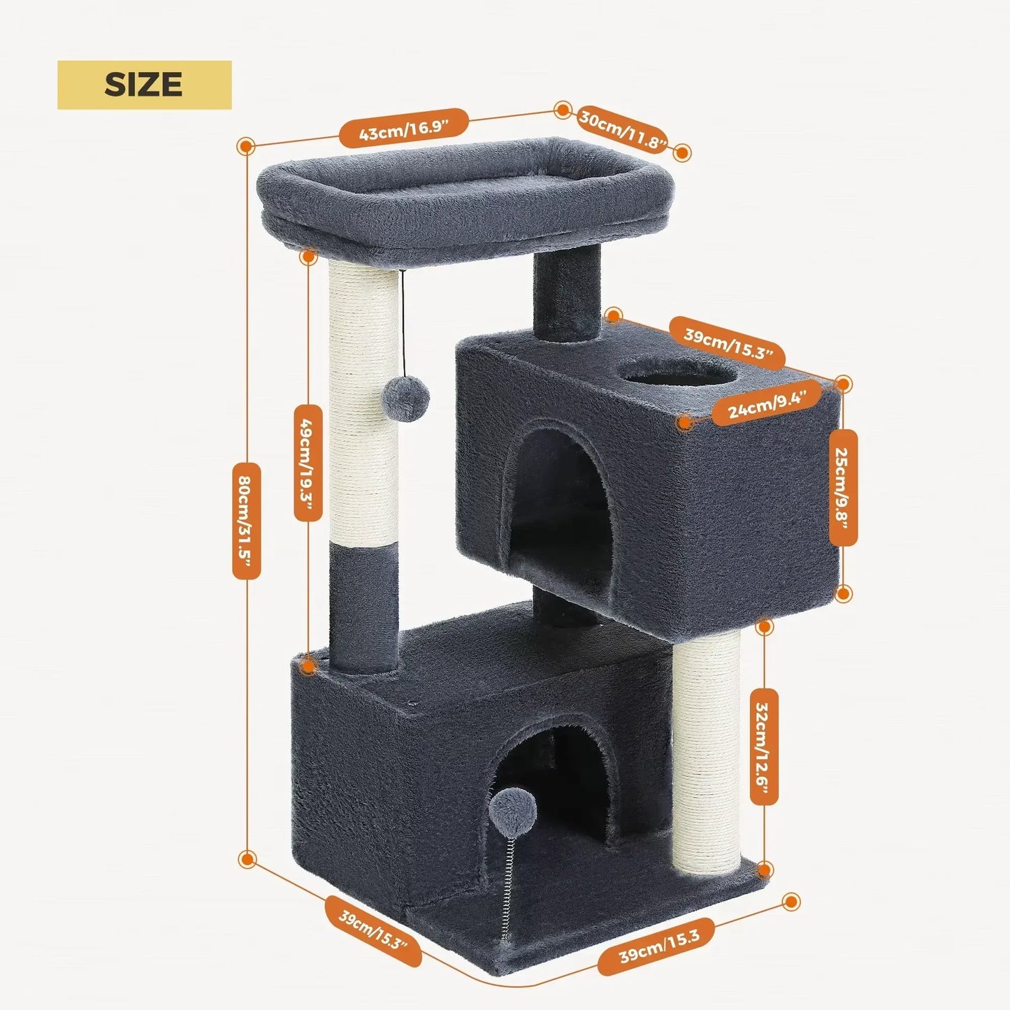 PurrPerch – Large Cat Tree & Scratching Post Tower - Pawdorable.store