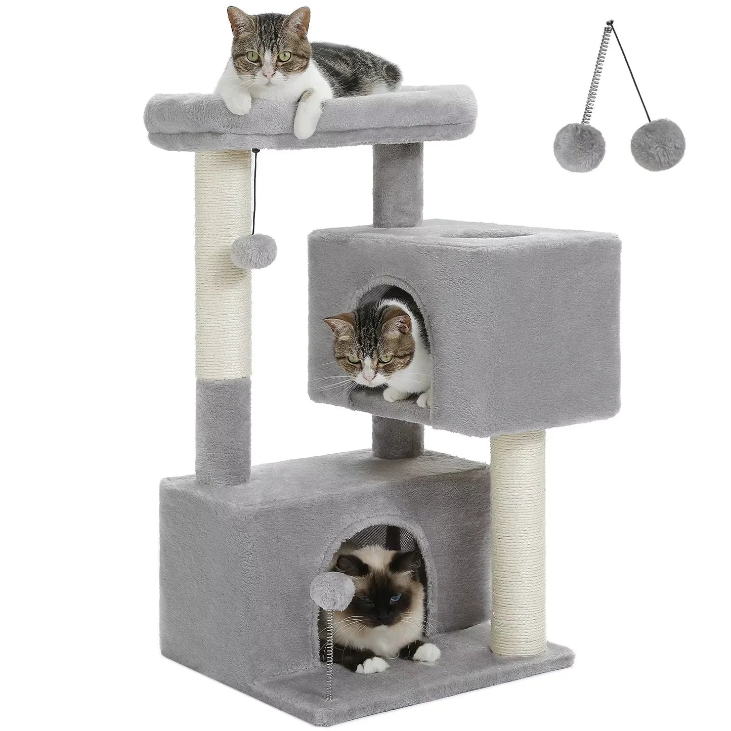 PurrPerch – Large Cat Tree & Scratching Post Tower - Pawdorable.store