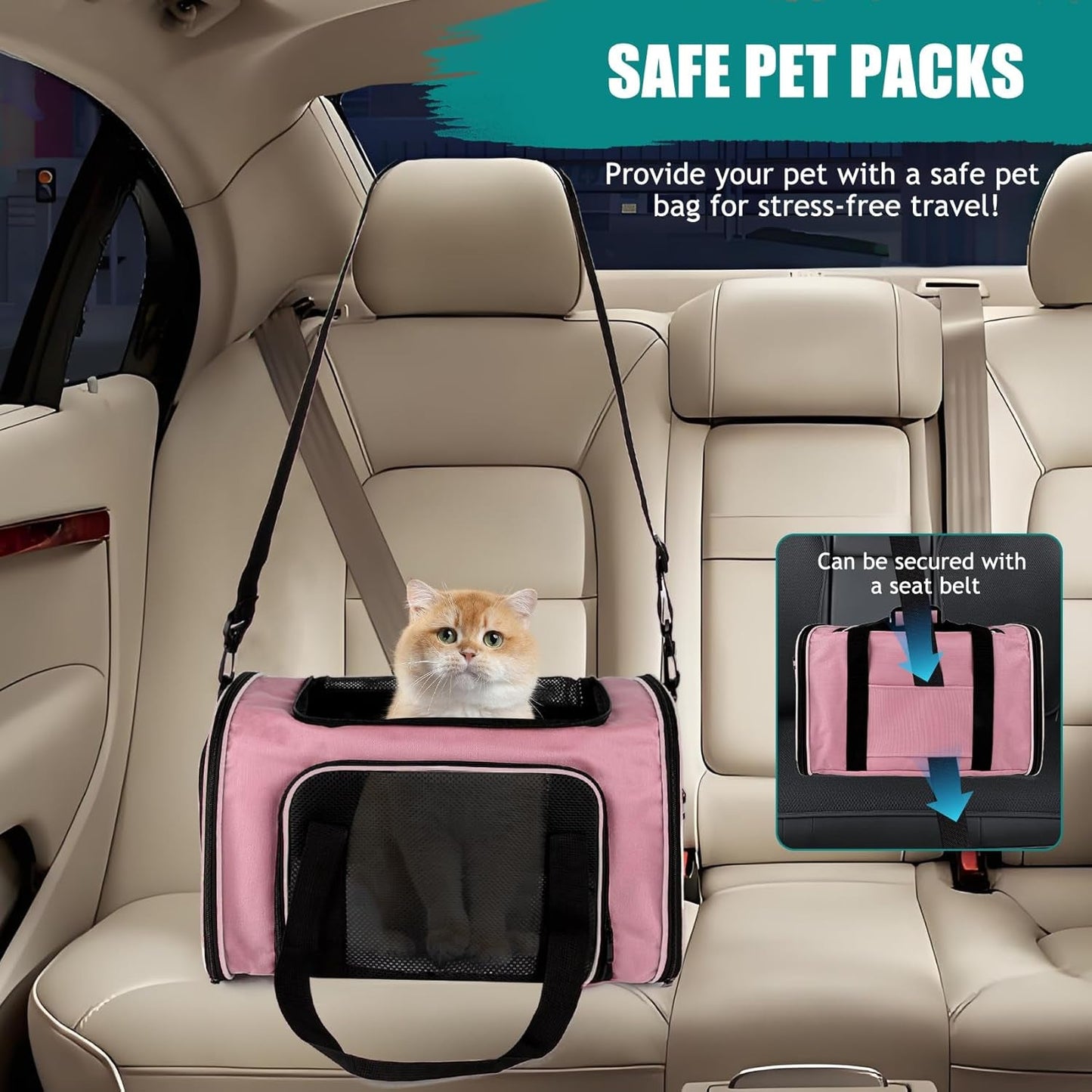 Soft - Sided Pet Travel Carrier for Cats & Dogs up to 25lbs – Foldable & Portable - Pawdorable.store