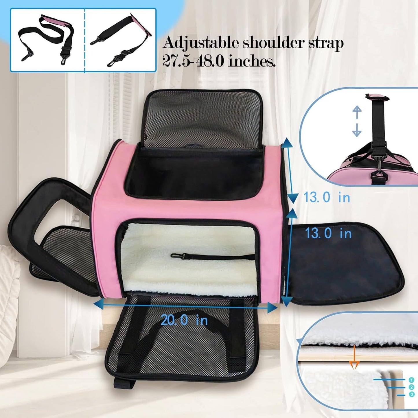 Soft - Sided Pet Travel Carrier for Cats & Dogs up to 25lbs – Foldable & Portable - Pawdorable.store