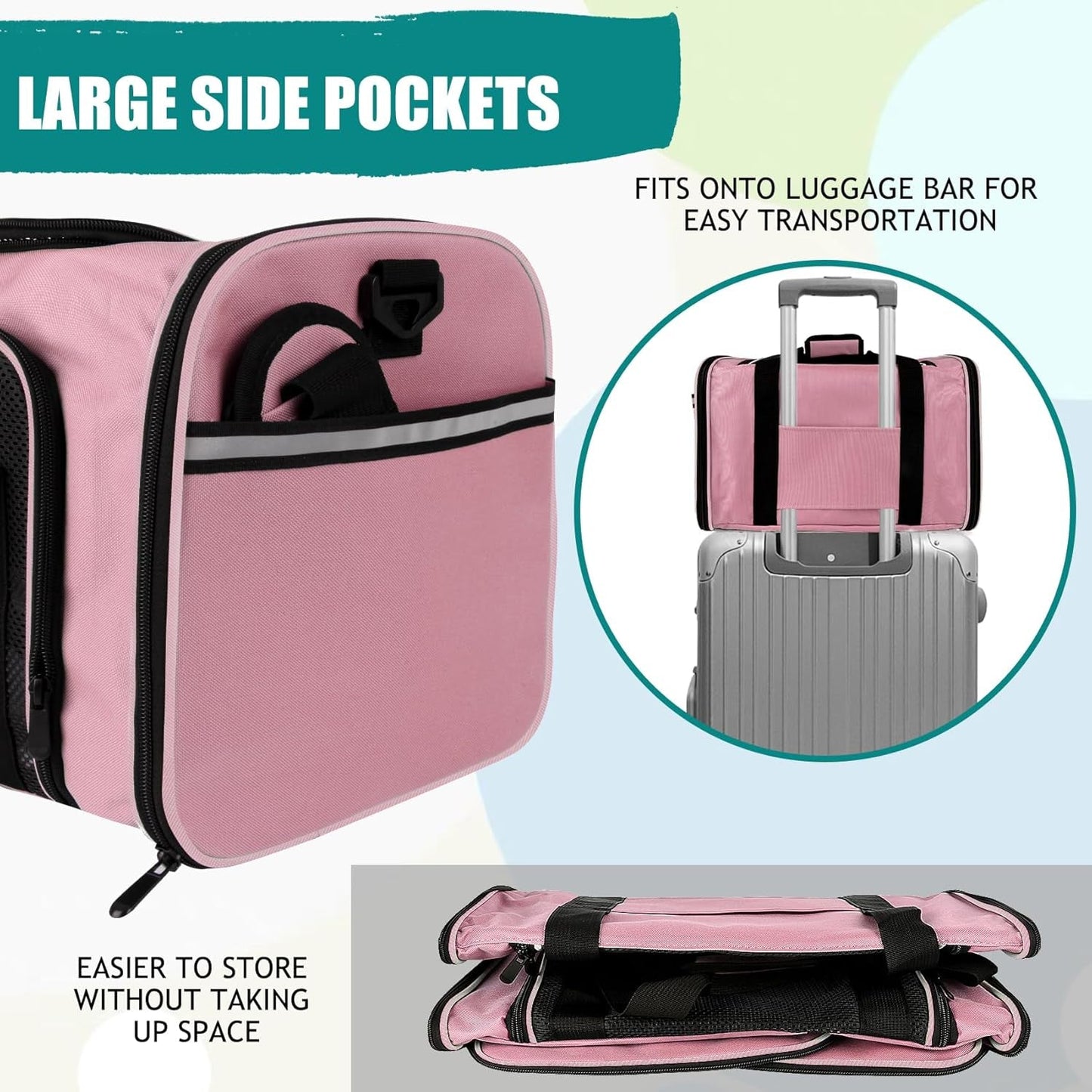 Soft - Sided Pet Travel Carrier for Cats & Dogs up to 25lbs – Foldable & Portable - Pawdorable.store