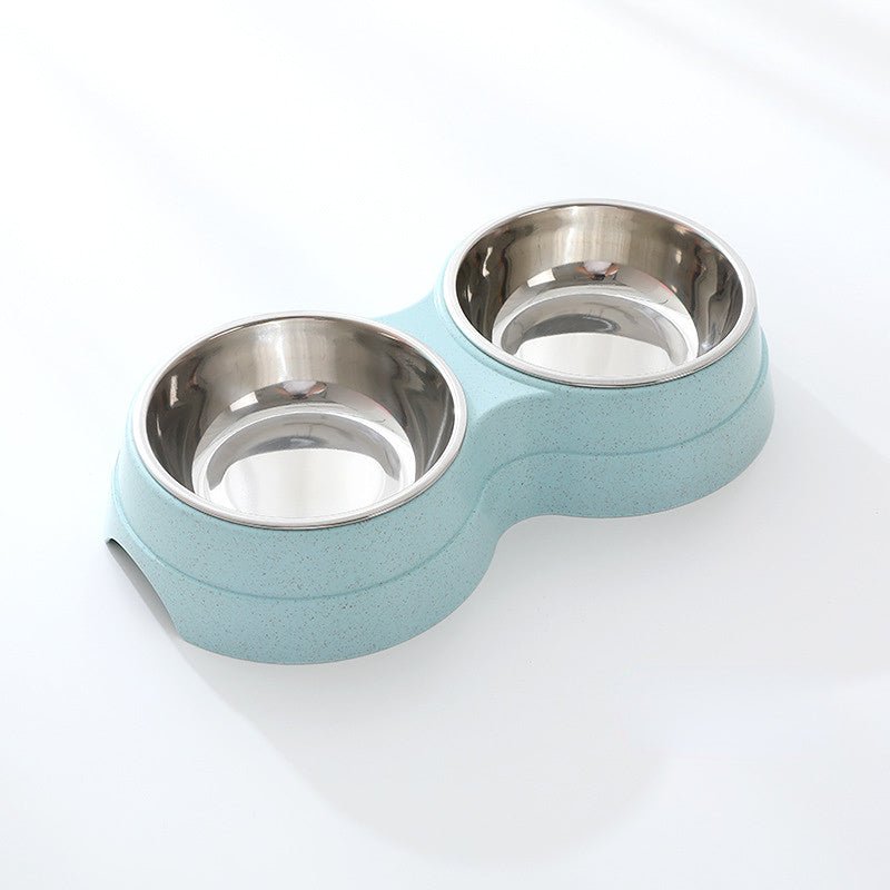 Stainless Steel Double Pet Bowl – Dog & Cat Food and Water Feeder - Pawdorable.store