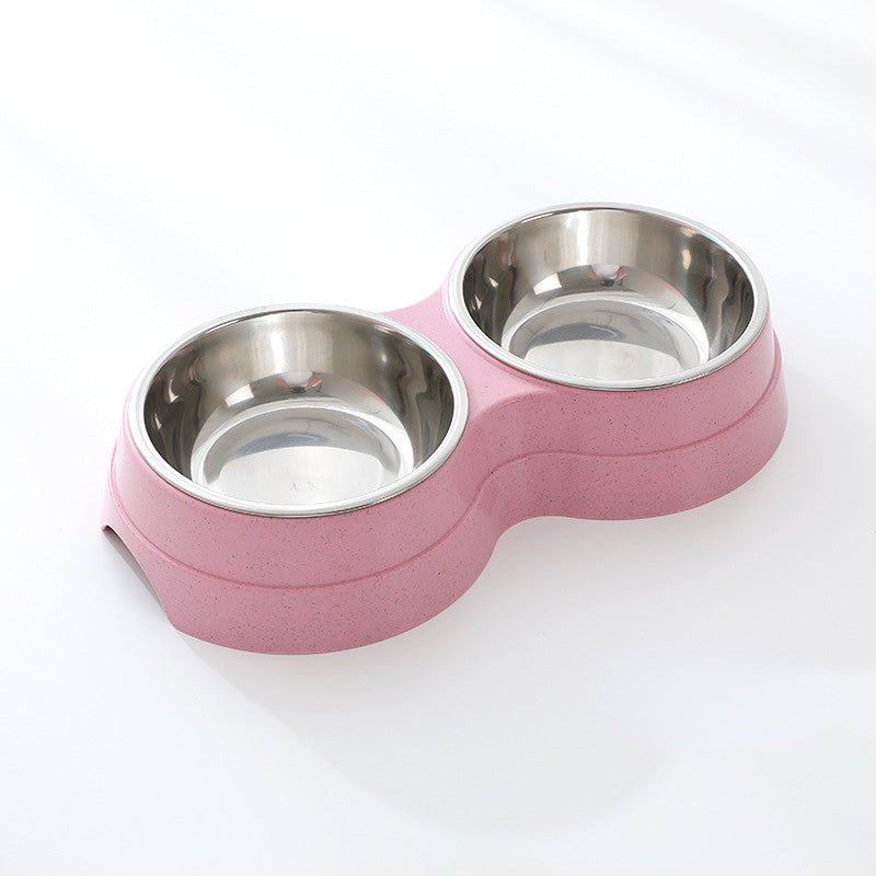 Stainless Steel Double Pet Bowl – Dog & Cat Food and Water Feeder - Pawdorable.store