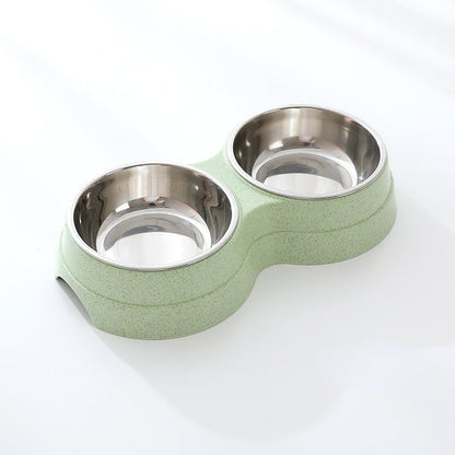 Stainless Steel Double Pet Bowl – Dog & Cat Food and Water Feeder - Pawdorable.store